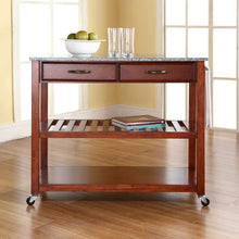 Load image into Gallery viewer, Granite Top Kitchen Prep Cart Cherry/Gray
