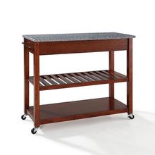 Load image into Gallery viewer, Granite Top Kitchen Prep Cart Cherry/Gray
