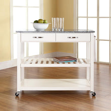 Load image into Gallery viewer, Granite Top Kitchen Prep Cart White/Gray
