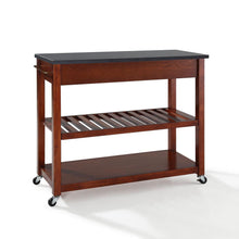 Load image into Gallery viewer, Granite Top Kitchen Prep Cart Cherry/Black
