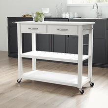 Load image into Gallery viewer, Stone Top Kitchen Prep Cart White/White
