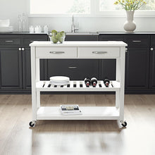 Load image into Gallery viewer, Stone Top Kitchen Prep Cart White/White
