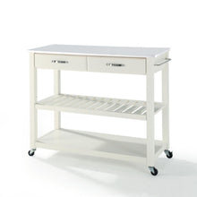 Load image into Gallery viewer, Stone Top Kitchen Prep Cart White/White
