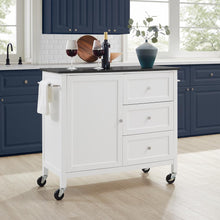 Load image into Gallery viewer, Soren Granite Top Kitchen Island/Cart White/Black

