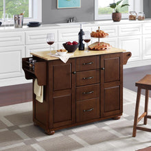 Load image into Gallery viewer, Eleanor Wood Top Kitchen Island Mahogany/Natural
