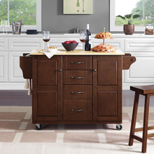 Load image into Gallery viewer, Eleanor Wood Top Kitchen Cart Mahogany/Natural
