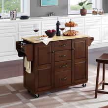 Load image into Gallery viewer, Eleanor Wood Top Kitchen Cart Mahogany/Natural
