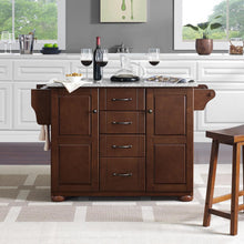 Load image into Gallery viewer, Eleanor Granite Top Kitchen Island Mahogany/Gray
