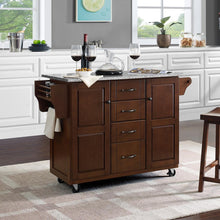 Load image into Gallery viewer, Eleanor Granite Top Kitchen Cart Mahogany/Gray
