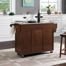 Load image into Gallery viewer, Eleanor Granite Top Kitchen Cart Mahogany/Gray
