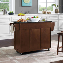 Load image into Gallery viewer, Eleanor Granite Top Kitchen Cart Mahogany/Black
