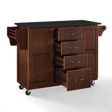 Load image into Gallery viewer, Eleanor Granite Top Kitchen Cart Mahogany/Black
