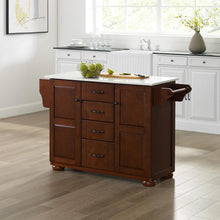 Load image into Gallery viewer, Eleanor Stone Top Kitchen Island Mahogany/White
