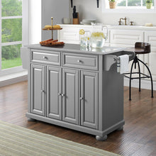 Load image into Gallery viewer, Alexandria Stainless Steel Top Kitchen Island/Cart Gray/Stainless Steel
