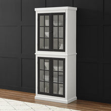 Load image into Gallery viewer, Cecily Tall Storage Pantry White/Matte Black - 2 Stackable Pantries
