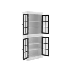 Load image into Gallery viewer, Cecily Tall Storage Pantry White/Matte Black - 2 Stackable Pantries

