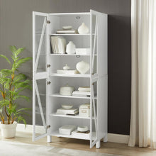 Load image into Gallery viewer, Cassai Tall Storage Pantry White - 2 Stackable Pantries
