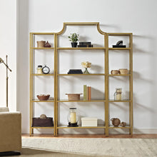 Load image into Gallery viewer, Aimee 3Pc Etagere Set Soft Gold - Large Etagere &amp; 2 Narrow Etageres

