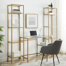 Load image into Gallery viewer, Aimee 3Pc Desk And Etagere Set Soft Gold - Desk &amp; 2 Narrow Etageres
