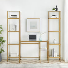 Load image into Gallery viewer, Aimee 3Pc Desk And Etagere Set Soft Gold - Desk &amp; 2 Narrow Etageres
