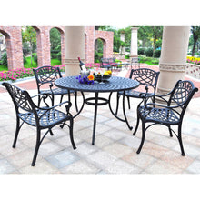 Load image into Gallery viewer, Sedona 46" 5Pc Outdoor Dining Set Black - 46" Table &amp; 4 Armchairs
