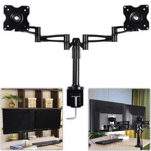 Load image into Gallery viewer, Fully Adjustable Desk Dual LCD Monitor Arms Stand
