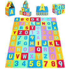 Load image into Gallery viewer, Kids Foam Interlocking Puzzle Play Mat with Alphabet and Numbers 72 Pieces Set
