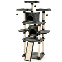 Load image into Gallery viewer, 67" Multi-Level Cat Tree with Cozy Perches Kittens Play House-Dark Gray
