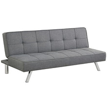 Load image into Gallery viewer, Convertible Futon Sofa Bed Adjustable Sleeper with Stainless Steel Legs
