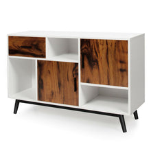 Load image into Gallery viewer, Sideboard Storage Cabinet with Display Shelves Doors and Drawer
