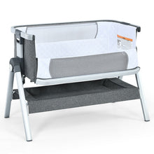 Load image into Gallery viewer, Baby Bassinet Bedside Sleeper with Storage Basket and Wheel for Newborn-Gray
