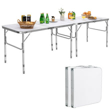 Load image into Gallery viewer, 2 Pieces Folding Utility Table with Carrying Handle-White
