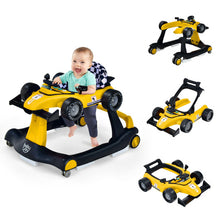 Load image into Gallery viewer, 4-in-1 Foldable Activity Push Walker with Adjustable Height-Yellow
