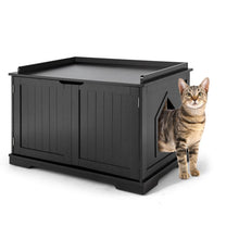 Load image into Gallery viewer, Cat Litter Box Enclosure with Double Doors for Large Cat and Kitty-Black
