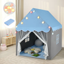 Load image into Gallery viewer, Kids Playhouse Tent with Star Lights and Mat-Blue

