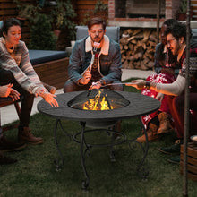 Load image into Gallery viewer, 35.5 Feet Patio Fire Pit Dining Table With Cooking BBQ Grate
