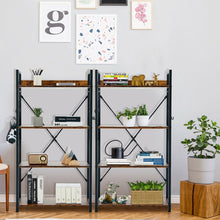 Load image into Gallery viewer, 4 -Tier Industrial Open Storage Bookshelf-Coffee
