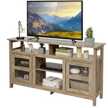 Load image into Gallery viewer, 58 Inch TV Stand Entertainment Console Center with 2 Cabinets-Natural
