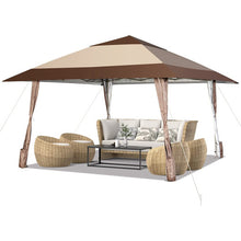 Load image into Gallery viewer, 13 x 13 Feet Pop-Up Feet Patio Gazebo with Wheels-Coffee
