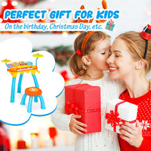 Load image into Gallery viewer, 24-Key Piano Keyboard DJ Drum Combination with Microphone and MP3-Blue
