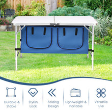 Load image into Gallery viewer, Height Adjustable Folding Camping  Table-Blue
