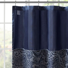 Load image into Gallery viewer, Madison Park Aubrey 100% Polyester Jacquard Shower Curtain- Navy MP70-6459 By Olliix
