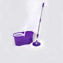Load image into Gallery viewer, Microfiber Spining Magic Spin Mop W/Bucket 2 Heads Rotating 360° easy floor mop-purple
