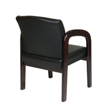 Load image into Gallery viewer, Faux Leather Espresso Finish Wood Visitor Chair
