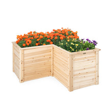 Load image into Gallery viewer, 24 Inch L-Shaped Wooden Raised Garden Bed with Open-Ended Base-Natural
