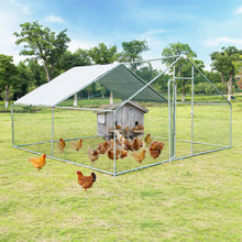 Load image into Gallery viewer, 13 x 13 Feet Walk-in Chicken Coop with Waterproof Cover for Outdoor Backyard Farm
