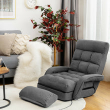 Load image into Gallery viewer, Folding Floor Massage Chair Lazy Sofa with Armrests Pillow-Gray
