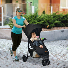 Load image into Gallery viewer, Baby Jogging Stroller with Adjustable Canopy for Newborn-Black

