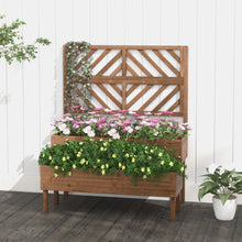 Load image into Gallery viewer, 2-Tier Raised Garden Bed with Trellis-Brown
