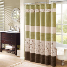 Load image into Gallery viewer, Faux Silk Embroidered Floral Shower Curtain -72X72" MP70-1918 By Olliix
